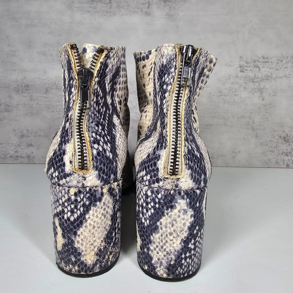 Steve Madden Jillian Snake Print Leather Boot Pointed Black Heel Women's 8.5 - Picture 5 of 11